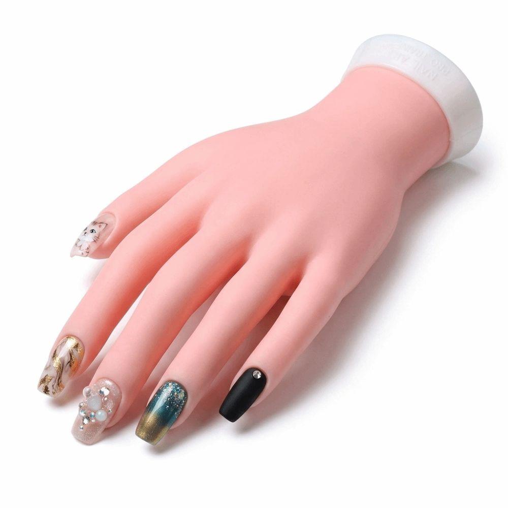 Bendable Silicone Practice Hand Flexible Positioning Fake Hand Mannequin Hand  Manicure Practice