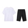 Li-Ning Summer Short Sleeve T-Shirt Comfortable Casual Three-Quarter Pants Sports Set Men Sets White Black W843-4+W025-1