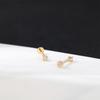 14K Solid Gold Stud Earrings Real Gold Filled Flat Back Thread Threadless Labret Lip Cartilage Piercing Jewelry