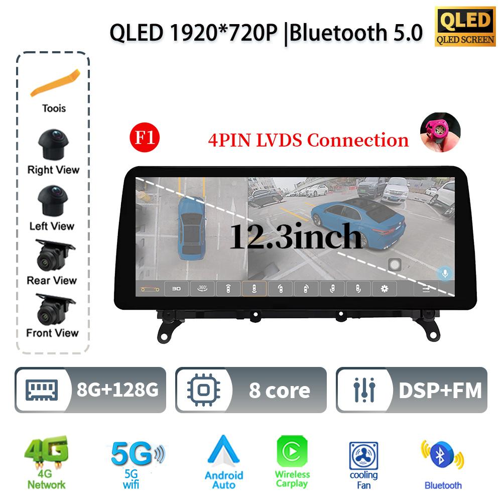 12.3" For BMW X3 F25 X4 F26 2011-2017 Android 14 Car Radio Multimedia GPS Navigation Bluetooth WIFI CarPlay Touch Screen Stereo