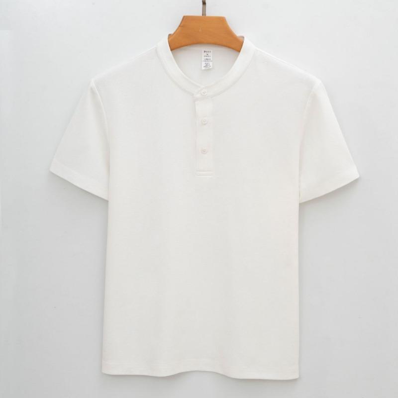 Mens Stand Collar Short Sleeve Quick Dry Breathable Solid Casual Polo Shirt S