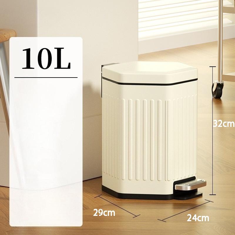 Stainless Steel Trash Bin Kitchen Pedal Trash Can Large Capacity Wastebasket Bedroom Dump Luxury Antiodor Home Garbage Container