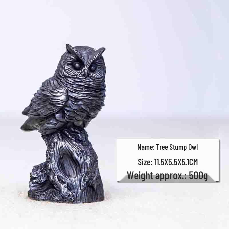 

Ручная работа Имитация Чугуна Сова Орнамент - Креативная Деревенская Настольная Скульптура 11.5 cm