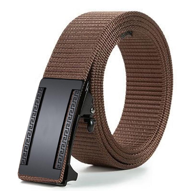 Men'S Toothless Automatic Buckle Woven Canvas Belt Belt Casual Nylon Tactical Pants Belt Military Training Outdoor Belt