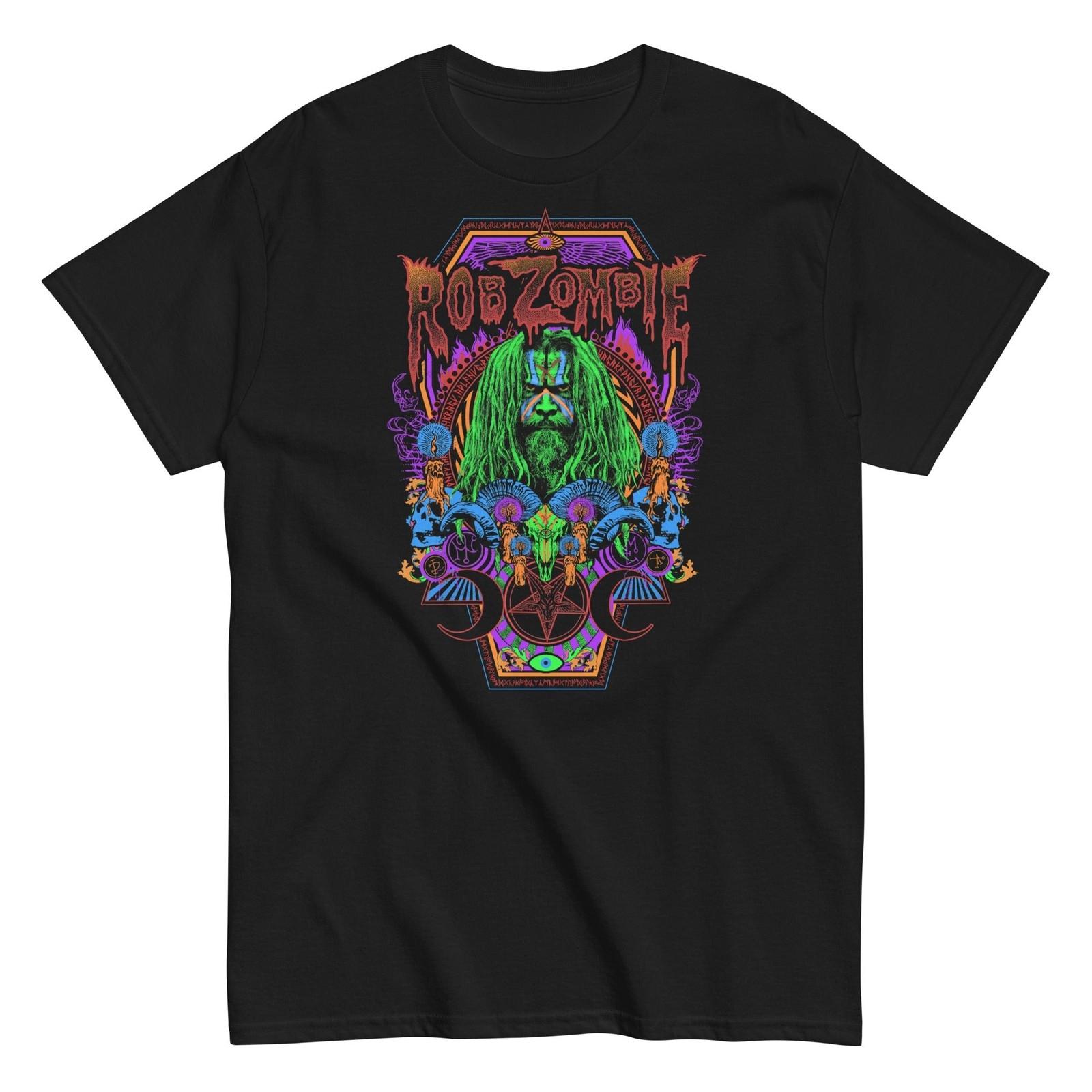 MerchMoment Rob Zombie Psychedelic T-Shirt T-Shirt Black New XXL