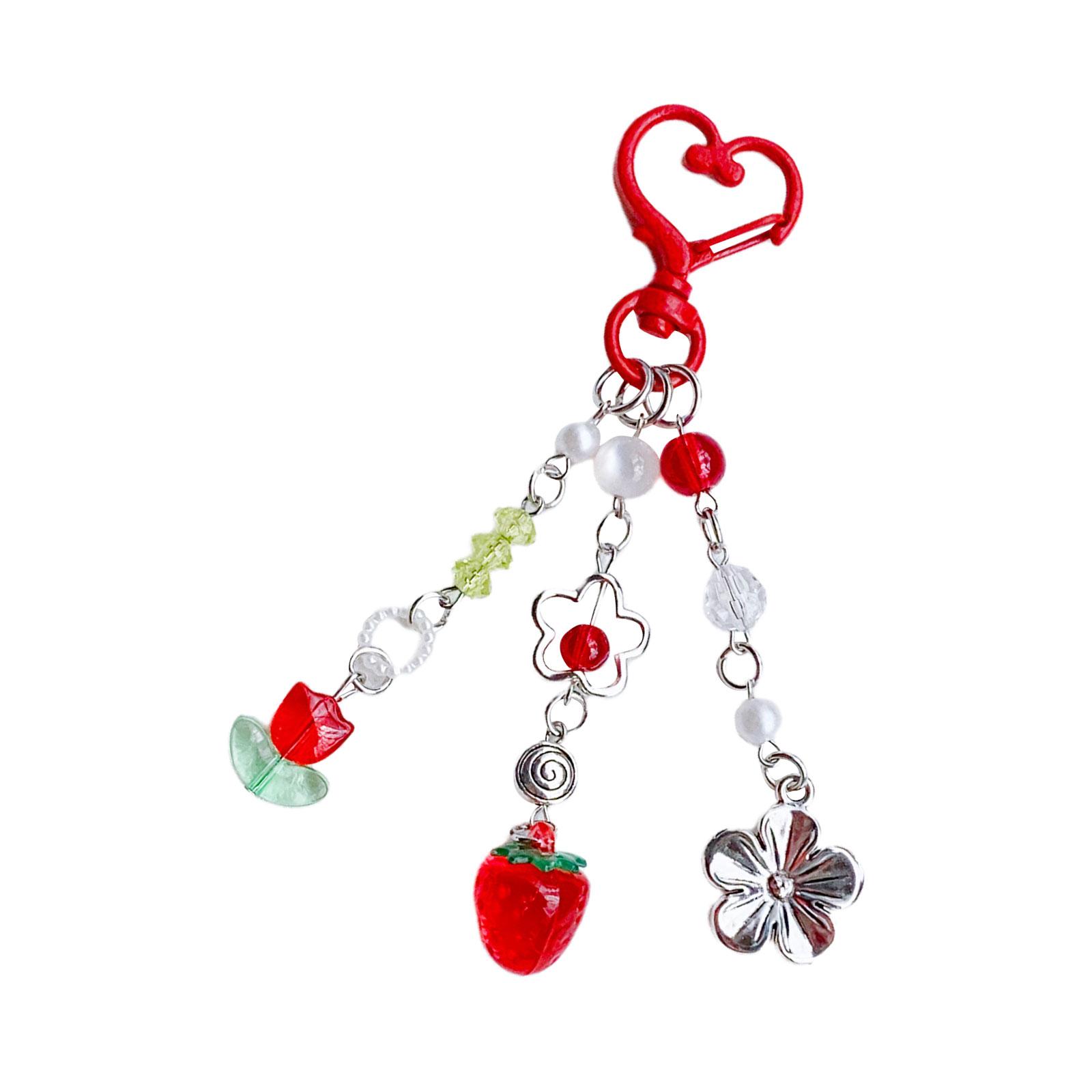 

Портативные брелки для телефонов Декорации Фруктовая тематика Телефонные брелки Акриловые эстетические аксессуары для украшения сумок