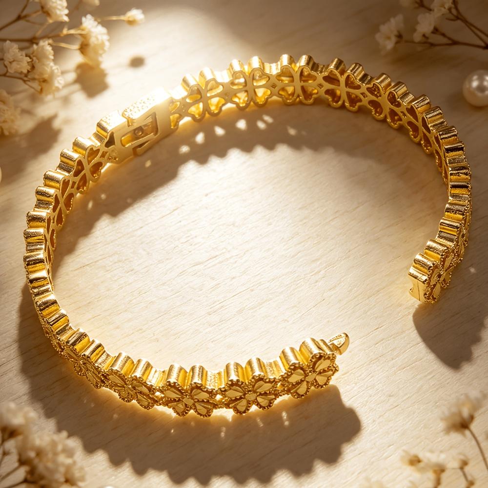 1Pieces Gold Bohemian-style floral bracelet is a suitable jewelry gift for parties, gatherings, and graduation ceremonies, suitable for teachers,