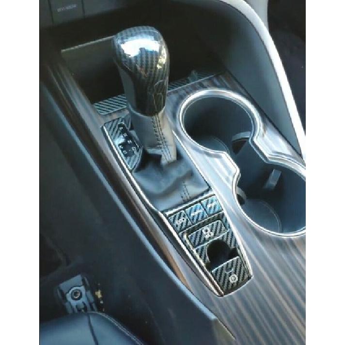 Carbon Fiber Steel Console Button Stickers Cover Trim For Toyota Camry 2018-