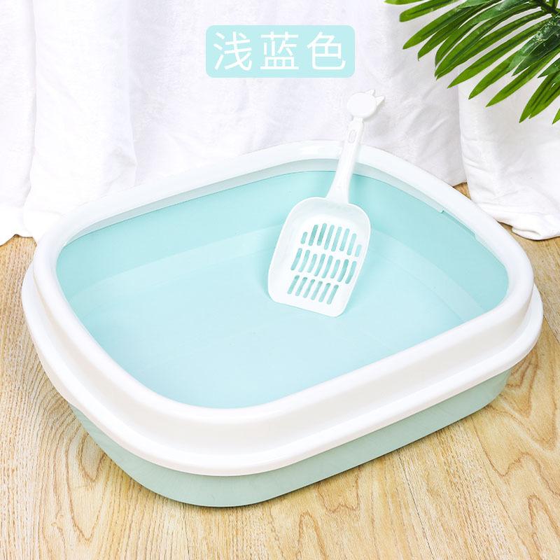 Katzentoilette ist auf Lager, halbgeschlossene spritzwassergeschützte ovale Katzentoilette, hohe Seite Katzenschaufel Katzentoilettenschaufel