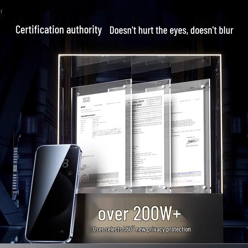 DIVI 360° Anti-Peep Gehärtetes Glas Displayschutz