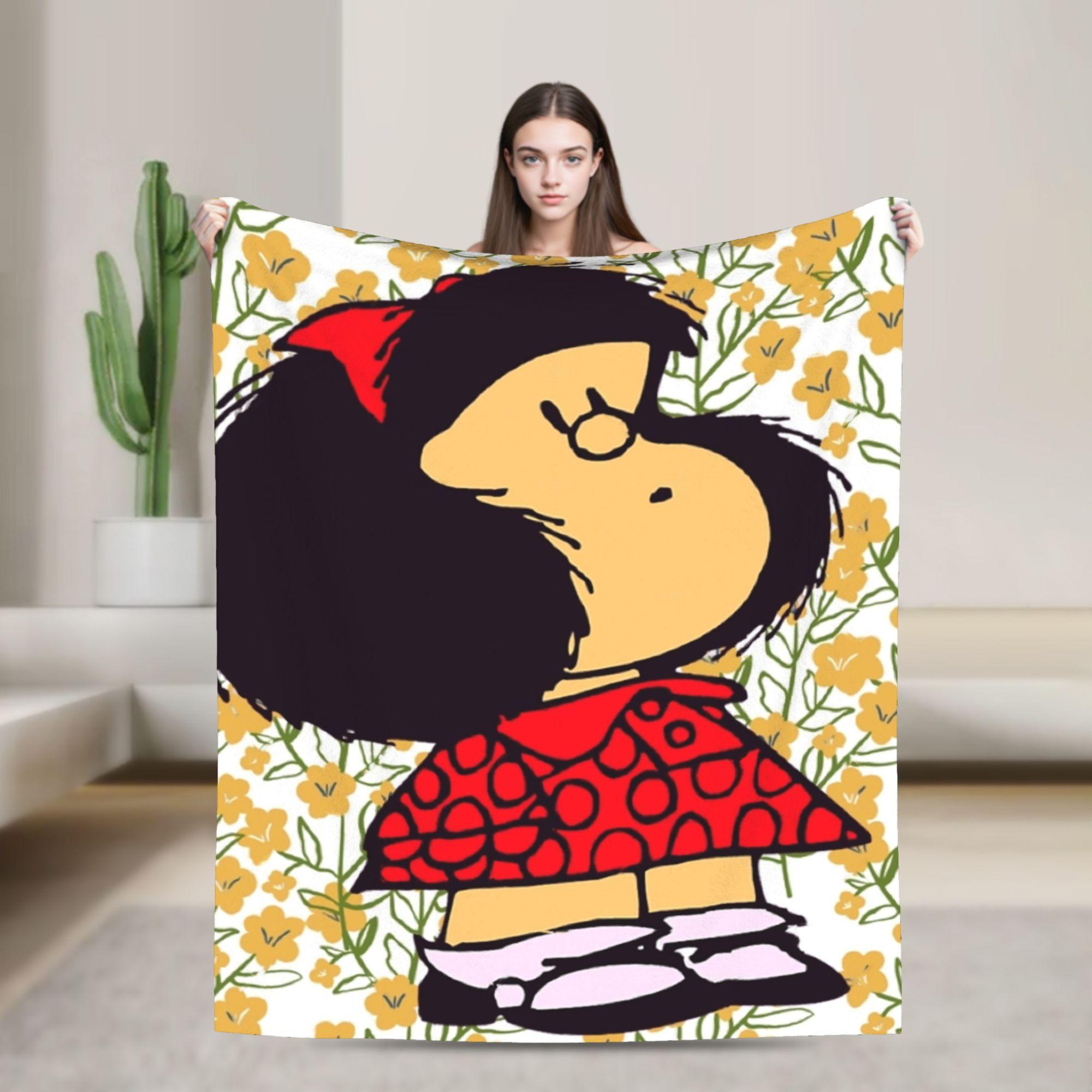 

Mafaldas Knitted Blankets Amine Cartoon Flannel Throw Blanket Bedding Couch Decoration Lightweight Bedspreads 100x150cm