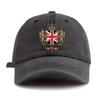 1pc UK Print Washed Baseball Cap for Adults,Minimalist Retro Style Casual Soft Adjustable Dad Hat, Perfect As Gift
