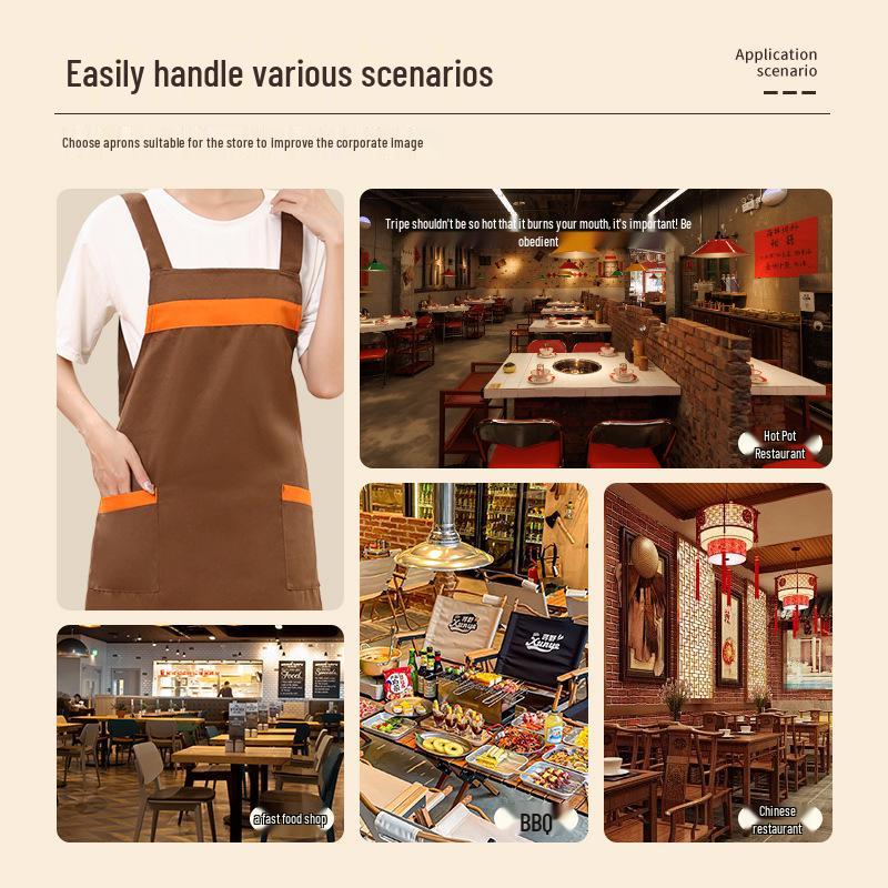Waterproof Logo Apron for Catering, Coffee Shops, and Florists - Women's Waist Apron