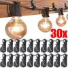 30Pcs Q Hanger Hooks for String Lights Hanging Plant Cabinet Ceiling Hook with Screw Wall Mount Holder Outdoor Wire Storage