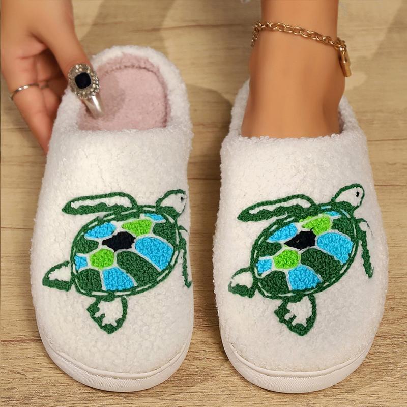 

Модные женские тапочки Kidmi Новые осенне-зимние тапочки Мультяшные тапочки-черепахи Домашние хлопковые тапочки для пола Нескользящие теплые плюшевые тапочки 36-37
