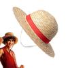 Multifunctional Straw Hat for Men Women Luffy Cosplay with String Sun Beach Party Travel Performance Costume Straw Caps
