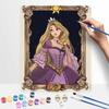 Disney Oil Painting Kit Home Bedroom Wall Decor Handmade Gift, Rapunzel Princess Painting By Numbers Kits For Adults Easy Beginners