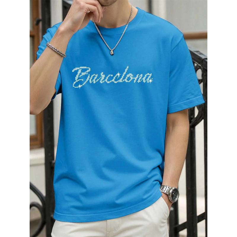 

Pure Cotton Men s Top Fashionable Simple Short-sleeved Loose Round Neck T-Shirts Men’s S светло-синий