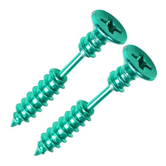 1 Pair Punk Gothic Unisex Stainless Steel Screw Stud Earrings Jewelry