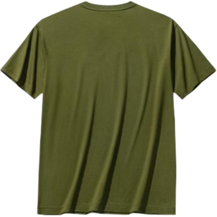 Anta Casual Series Simple Solid Color Loose Round Neck Pullover Short Sleeve T-Shirt Unisex Tops Rifle-Green 972538102-1