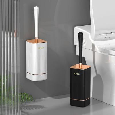 Toilet Brushes and Holder Set Toilet Brush Hanging Bathroom Brush Deep Cleaning Soft TPR Bristles Punch Free for Household