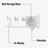 New Wall Mounted Badminton Racket Holder Punch Free 3-Slots Tennis Racket Hanger with Ball Storage Storage Rack Tennis