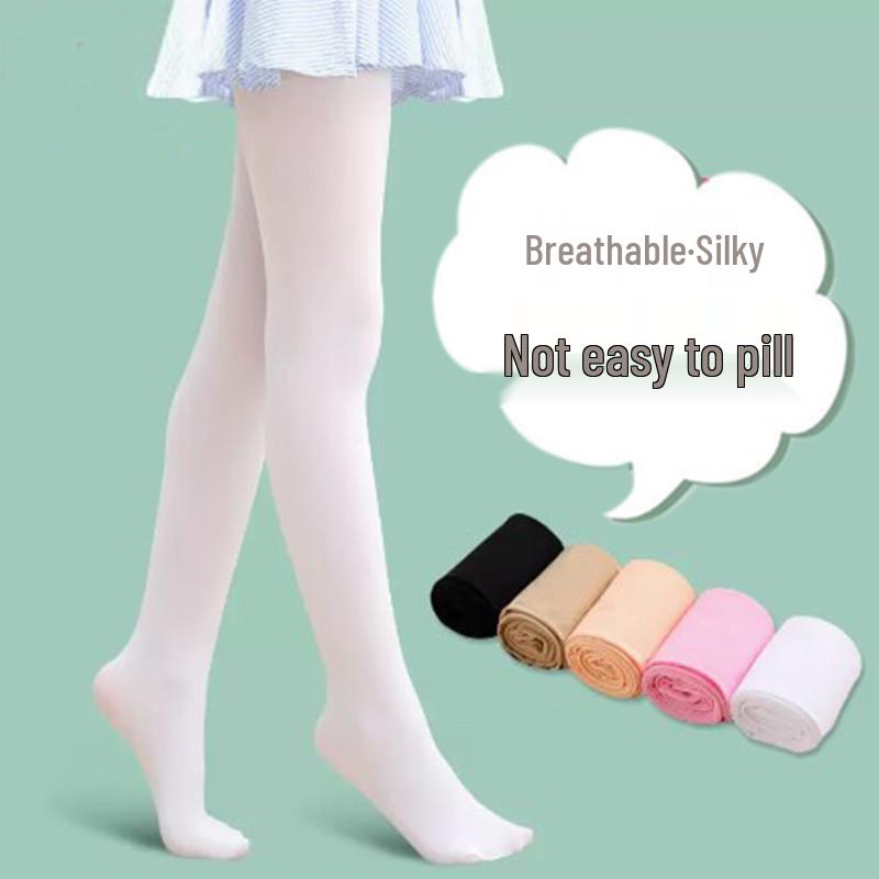 Children's High Elastic White Ballet Dance Tights