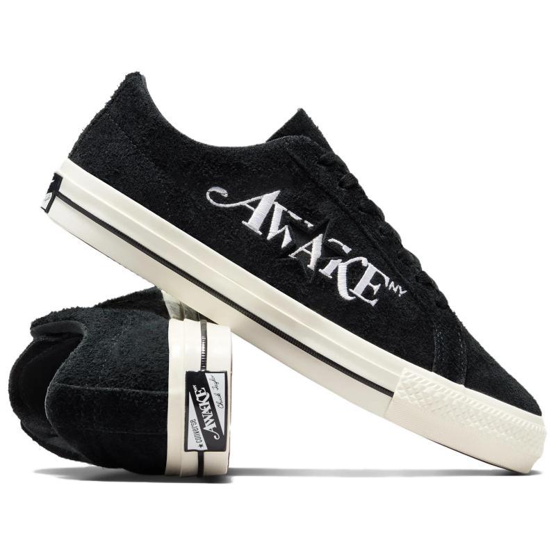 Awake NY One x Converse Star Pro Simple and Versatile Abrasion Resistant Low-Top Board Shoes Unisex Black & White