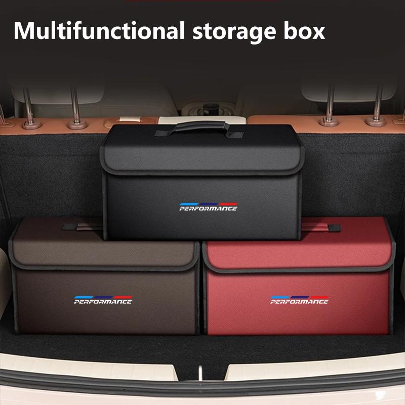 Car Leather Trunk Organizer Foldable Storage Box, For BMW Performance E46 E90 E60 E36 F90 M3 M5 E87 X3 X5 X6 G30 G32 Accessories EN0