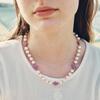 Vivid Oxalis Flower Pearl Necklace_Vh2336Ne013B