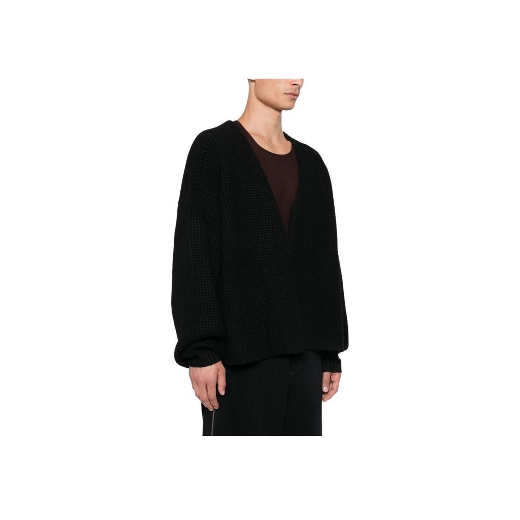 Fear of God Essentials Heavy Waffle Cardigan Black Men Tops 192BT246200F