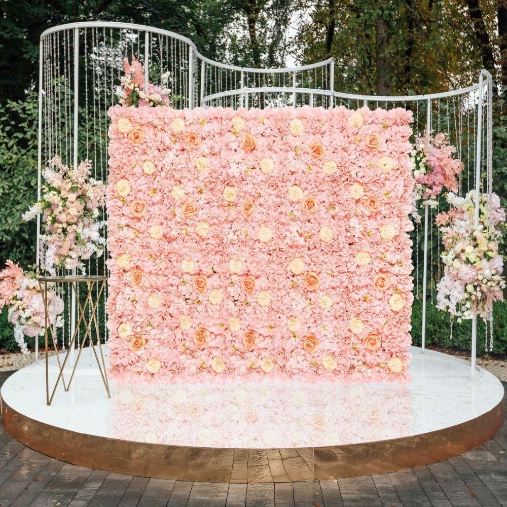 Handmade Artificial Flower Wall Panels Realistic Plastic 3D Floral Wall  Baby Shower