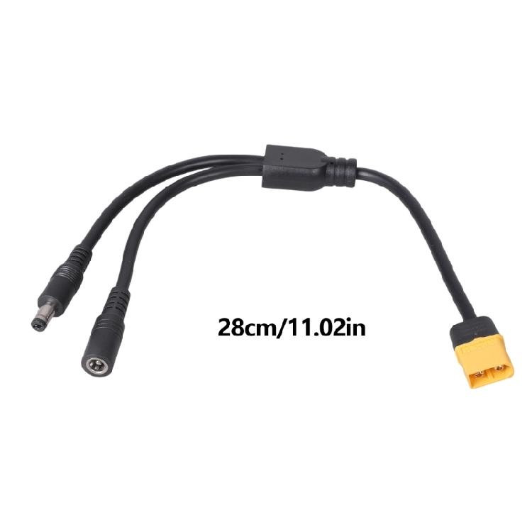 Flexible XT60 To 5.5x2.1mm DC5521 Power Splitter Cable For FPV Video Goggles And Remote Applications