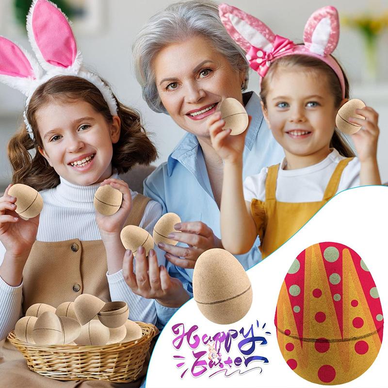 5-20pz Uova di Pasqua in Cartapesta Giocattolo da Dipingere Fai da Te per Bambini Scatola Regalo Sorpresa Uovo in Cartone Riempibile Decorazioni per Festa di Pasqua