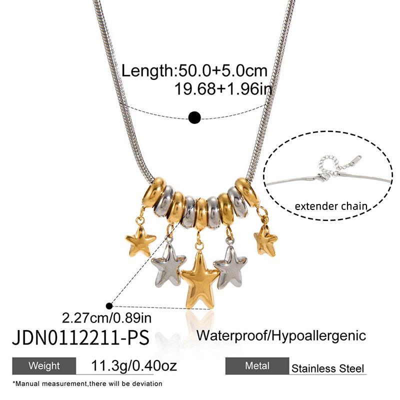 

Minimalist Star Pendant Necklace For Women Gold Pvd Plated Stainless Steel Snake Chain Necklace Fashion Jewelry A1