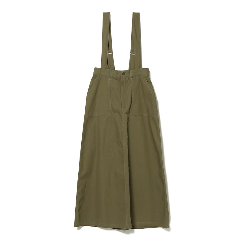 [Beams Heart] skirt with suspenders flared skirt ladies D.OLIVE FREE
