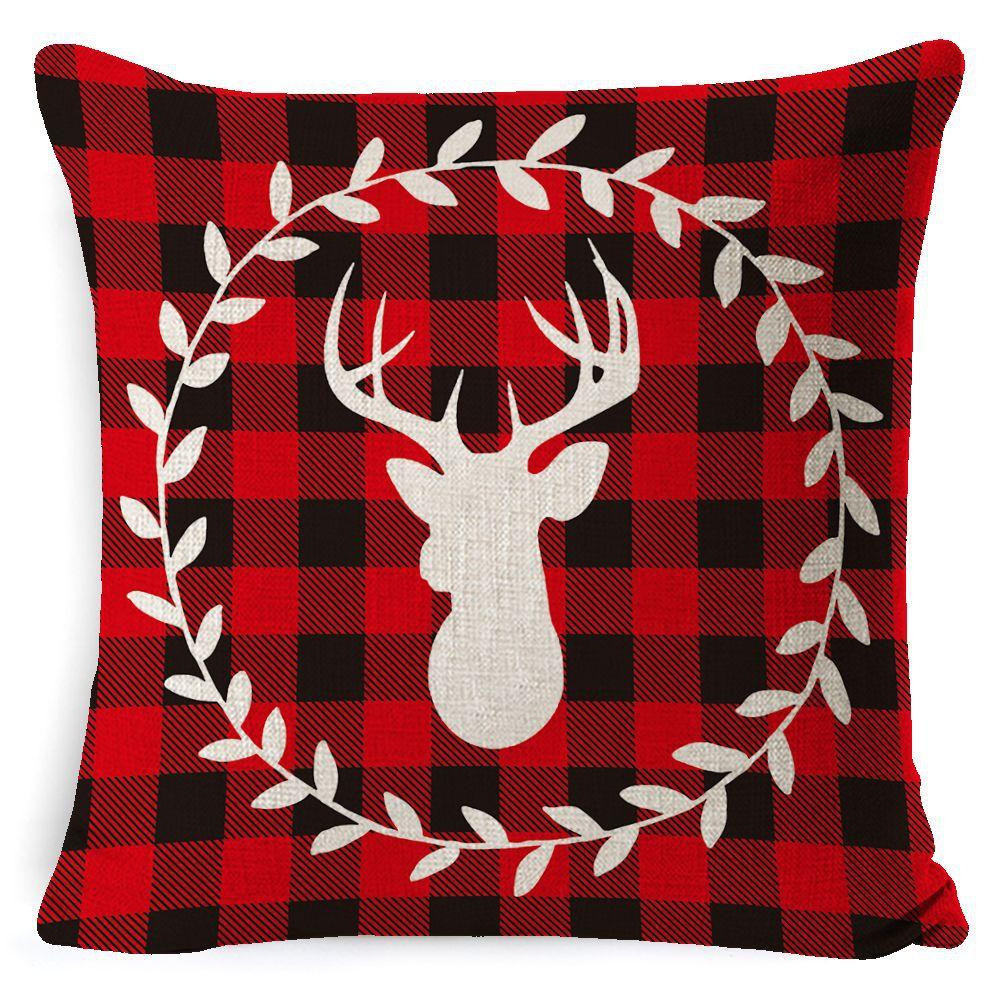 Christmas Linen Pillow Case Home Nap Lumbar Cushion Pillow Sofa Bedside Cushion Pillow Case