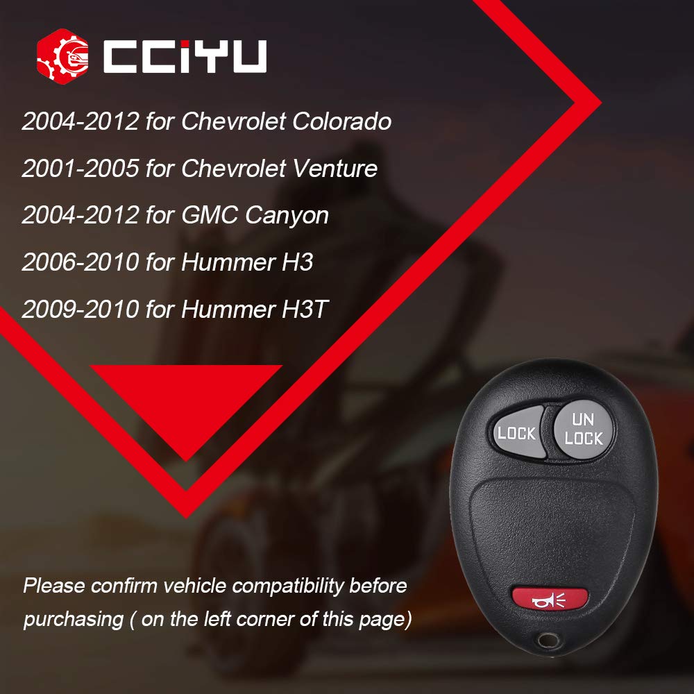 Cciyu 2pcs Replacement Keyless Entry Remote Fob for Chevrolet Venture Hummer H3 H3T GMC
