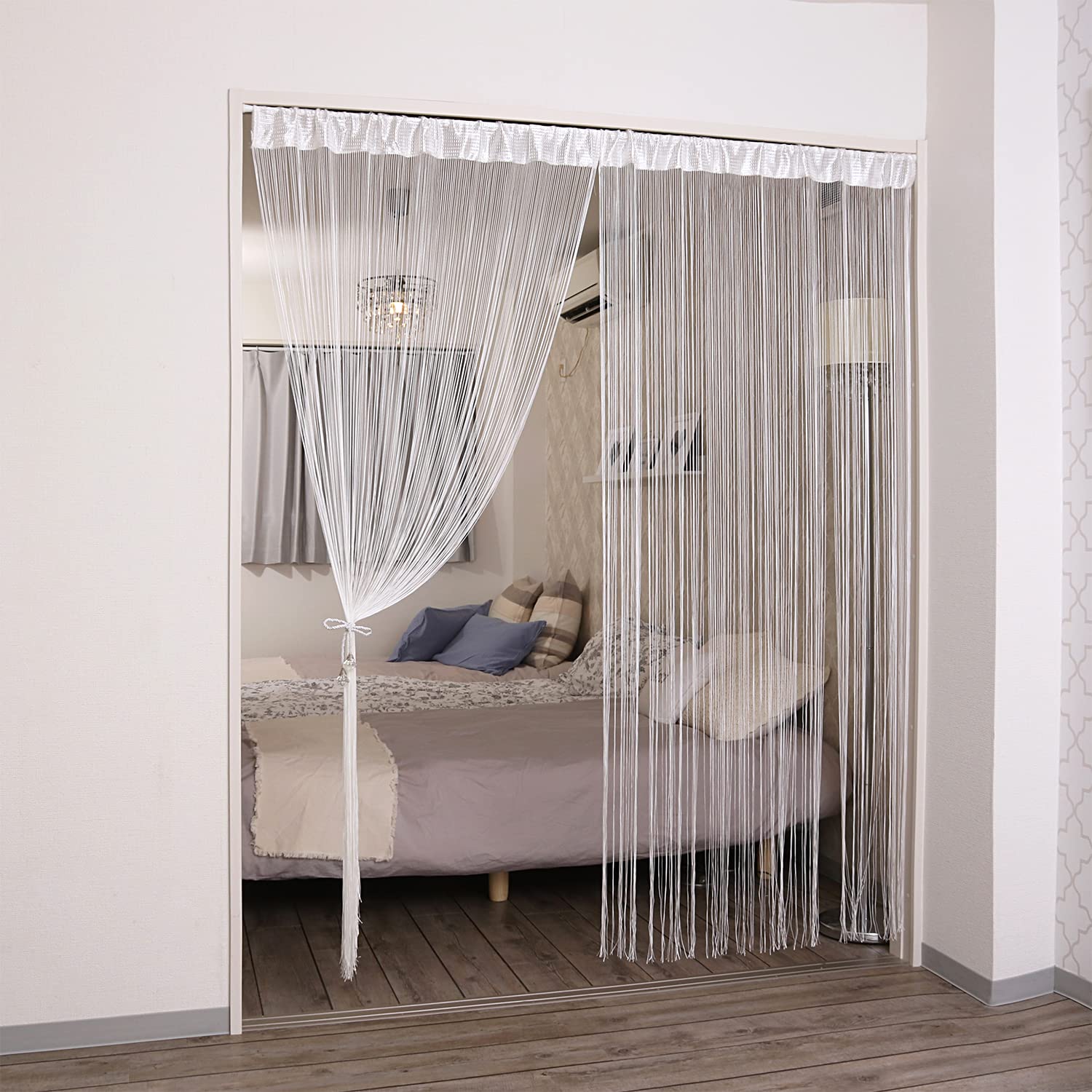 

Astro String Set of Width 100 x Length 200 Machine Washable and Can be Used as a Room Divider for Privacy or Can be Cut to Your Preferred Perfect for белый