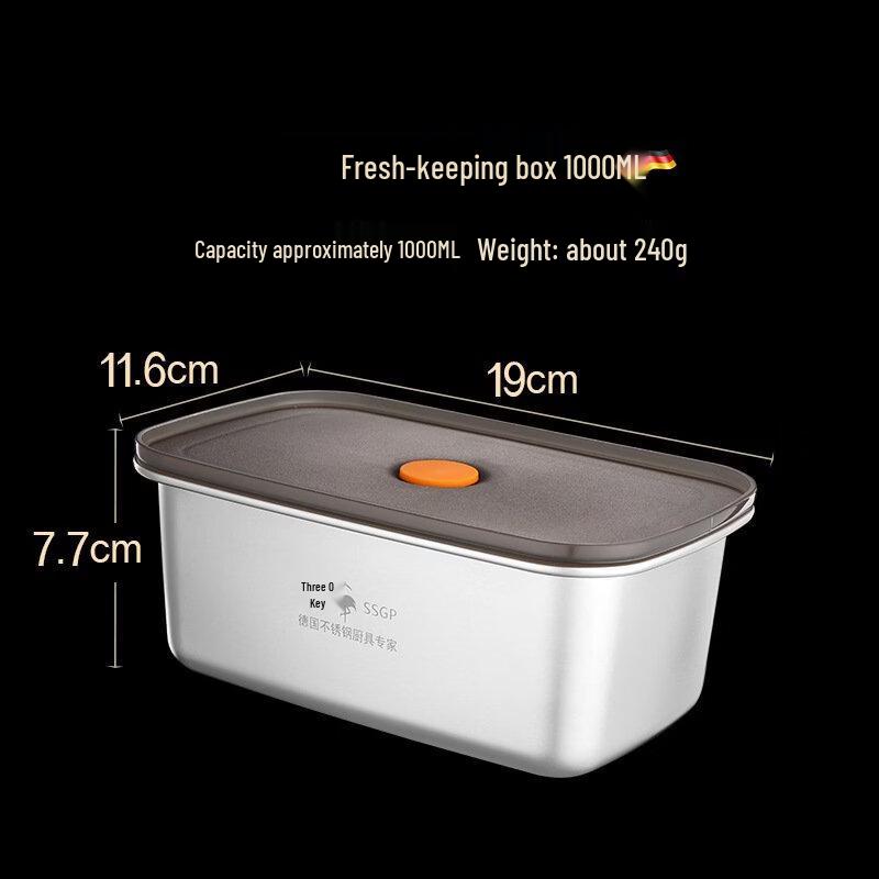 Abay 1000ml Induction Compatible Stainless Steel Food Container