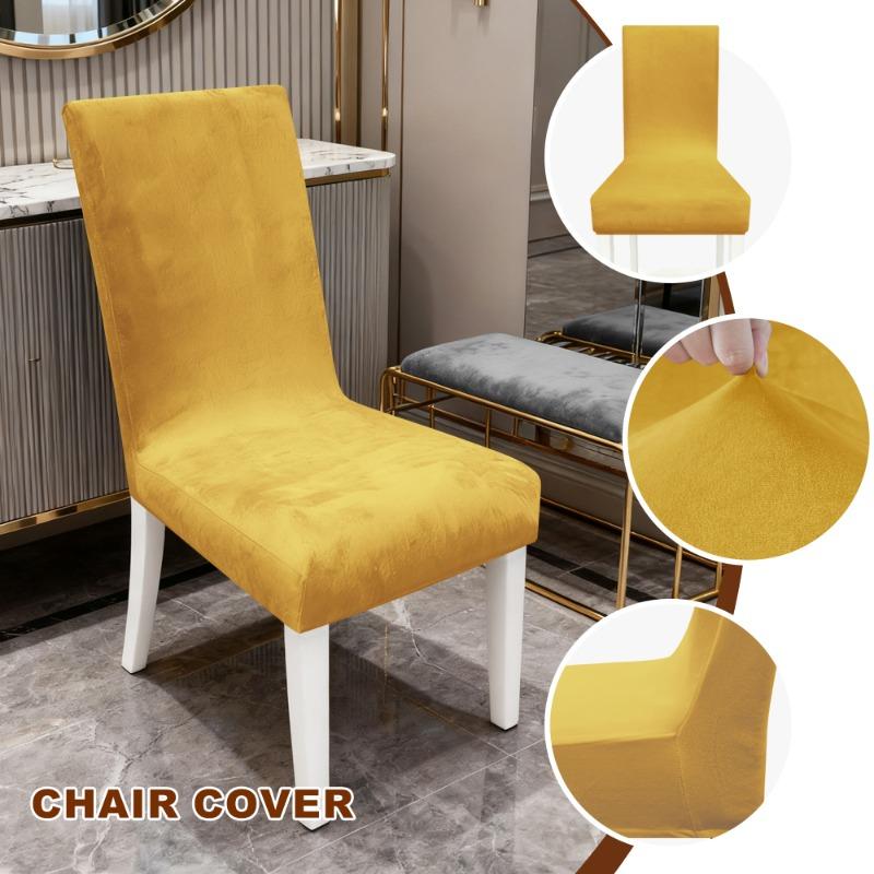Velvet Home Dining Seat Protector Premium Velvet Chair Cover Thickened Solid Color Stretchable Full Coverage Chair Covers 2026