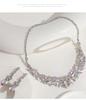 European & American Fashion Crystal Necklace and Earrings Set for Brides