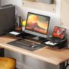 PC Monitor Riser, 60-116 cm, 2 Drawers, Adjustable Length and Angle, Black