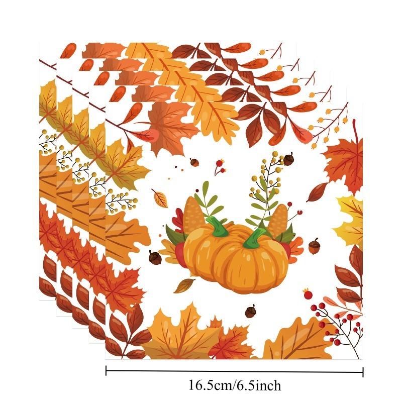 10-20Pcs Thanksgiving Paper Plates Napkins Cups Straw Turkey Pumpkin Fall Harvest Party Decorating Supplies Disposable Tableware