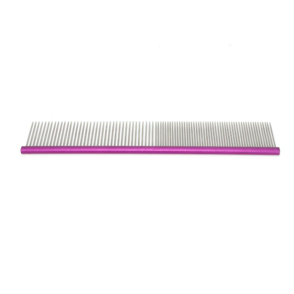 Pet Steel Comb 2 Different Densities Prevents Static Dog Grooming Comb with Rounded Ends for Long
