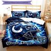 3PC Custom Name Football Helmet Design" Bedding Set Printed  Bedding Set Duvet Cover Closure Includes 1 Duvet Cover & 249 Pillowcases for Bedroom