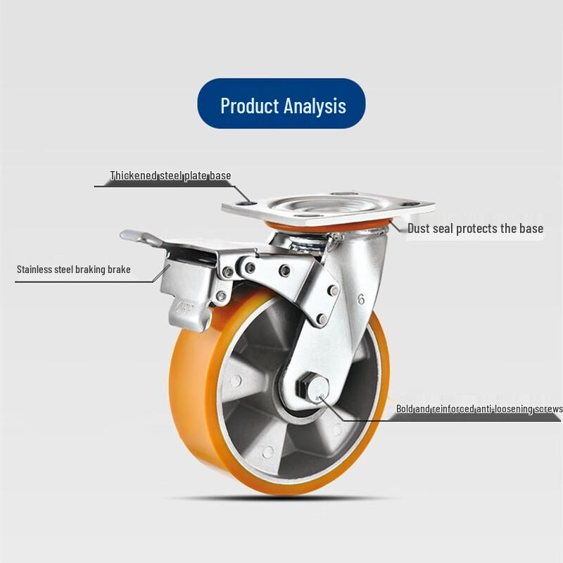 Shengbei Heavy Duty Silent Swivel Caster Wheel with Brake