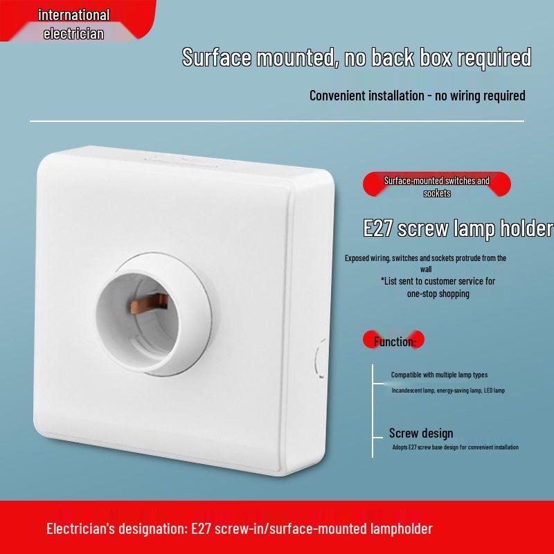 Surface-Mounted Integrated Switch Panel: One-Gang Single-Control, Two-Gang Double-Control, Wall Light Switch with Five Holes.