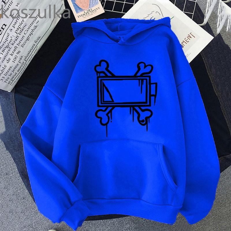 Unisex Hooded Sweatshirt With Animal Bone Print Loose Fit Long Sleeve Fall Winter Casual Top