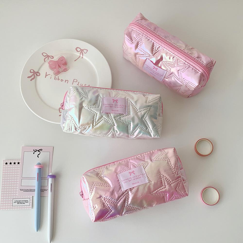 Girl's Pencil Case Student Beautiful Stationery Pouch Women Cosmetic Bag Portable Travel Cosmetics Organizer Bags Toiletry Bag